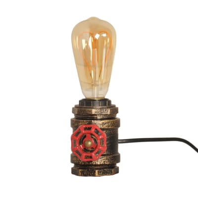 Lampe de table rétro industrielle métal noir tuyau e27