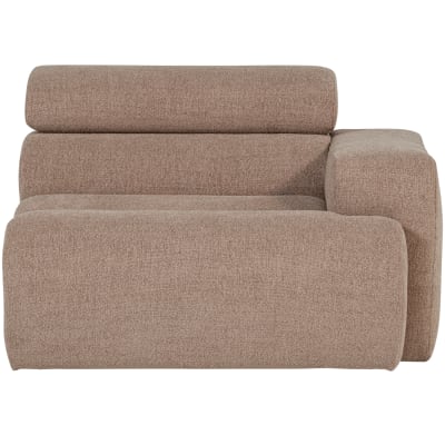 Élément d'angle droite 1 place en tissu taupe