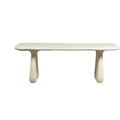 Table de jardin en polymère renforcé de fibres beige