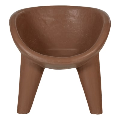 Fauteuil de jardin en polymère renforcé de fibres rouge/ marron