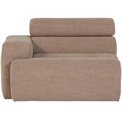 Élément d'angle gauche 1 place en tissu taupe