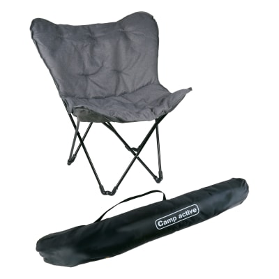 Chaise de camping gris fer h90xl60xl70cm
