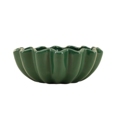 Coupe en céramique alvéolée vert 24cm