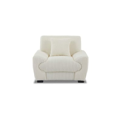 Fauteuil velours côtelé 1 place beige