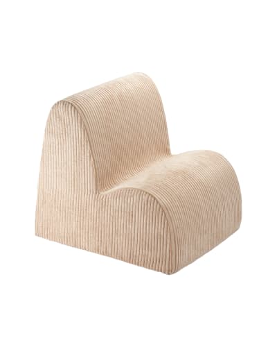 Fauteuil nuage en velours polyester beige sucre brun 50 x 50 x 60 cm