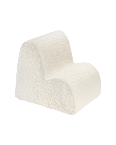 Fauteuil nuage bouclé polyester blanc crème 50 x 50 x 60 cm