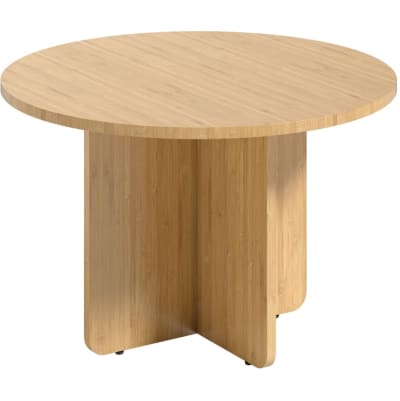 Table basse en bambou marron avec pieds réglables 66x66x45 cm