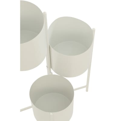 Cache-pot avec anse en métal blanc 23x22.5x75.5 cm