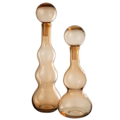 Flacon avec bouchon en verre marron 14.5x14.5x52 cm