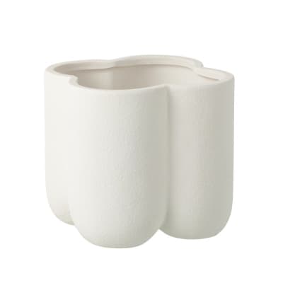 Cache-pot en céramique blanc 22x22x20.5 cm