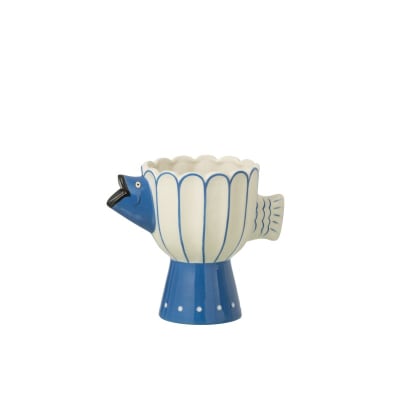 Cache-pot en céramique bleu 21.4x13.5x18 cm