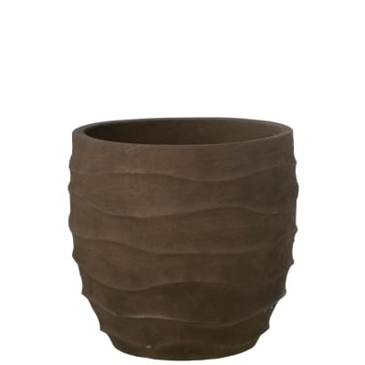 Cache-pot extérieur en céramique marron 40.5x40.5x38 cm