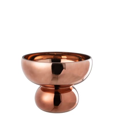 Coupe sur pied en verre marron 13x13x17.5 cm