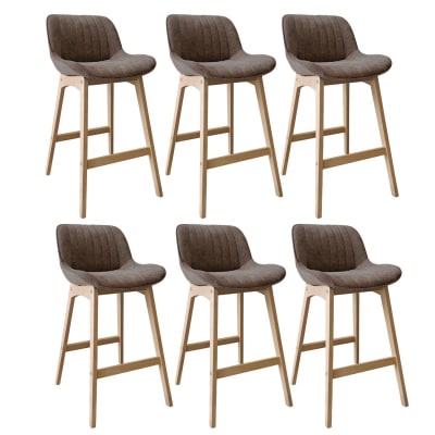 Lot tabourets  chêne et velours côtelé h75cm
