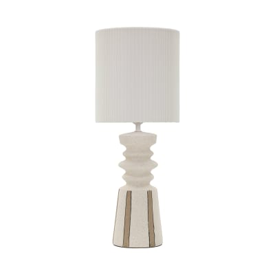 Lampe de table en céramique blanche avec détails verts, ø 22,5 x 57 cm