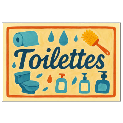 Plaque de porte métal toilettes