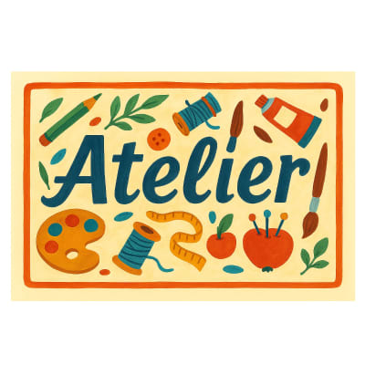 Plaque de porte en métal atelier