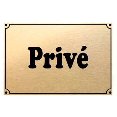 Plaque de porte métal or privé