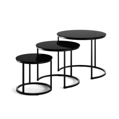 Set de tables basses 3 pièces verre 55x44.5cm
