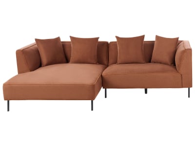 Canapé 3 places 3 personnes en tissu marron