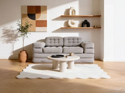 Canapé d'angle polyester 2 places, 3 places, 4 places, 5 places gris