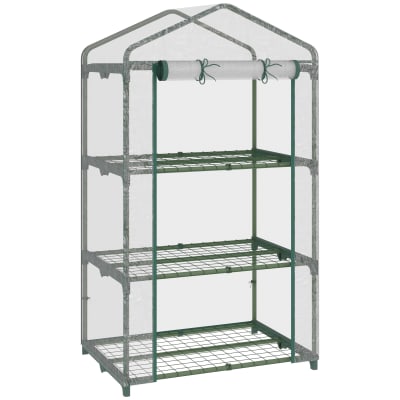 Serre de jardin étagères 3 niveaux acier et pvc transparent