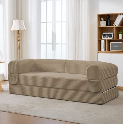 Canapé modulaire 3 places marron avec housses amovibles