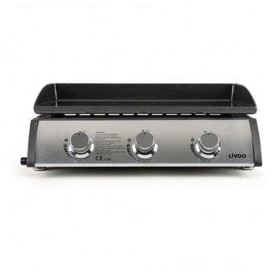 Plancha gaz 3 brûleurs gris