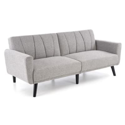 Canapé convertible 3 places en tissu polyester gris
