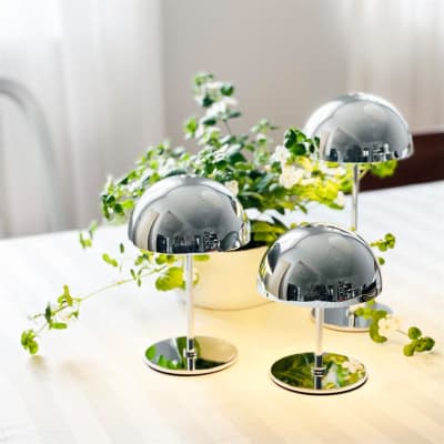 Set de 3 lampe à poser en métal chromée