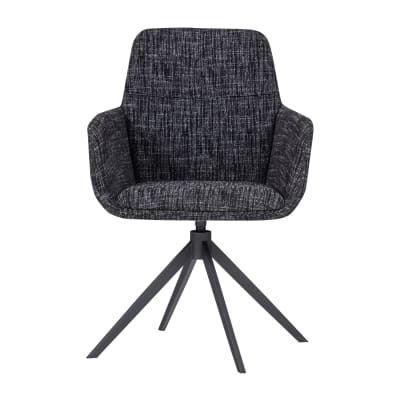 Fauteuil de table en tissu melange noir