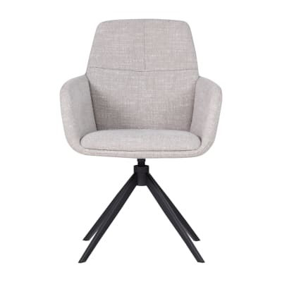 Fauteuil de table en tissu melange naturel