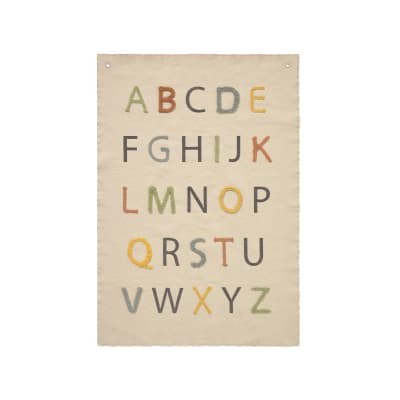 Cintre mural en coton multicolore abc 70x100 cm