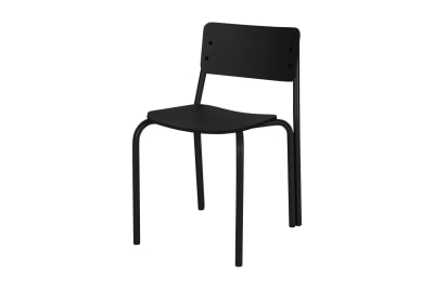 Chaise contemporaine noo.ma noir vulcano en contreplaqué et métal