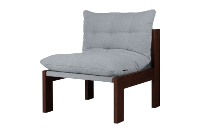 Noo.ma huno lounge chair - bouclé bleu bébé et marron cacao