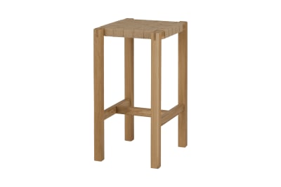 Tabouret toli chêne massif assise jute 68 cm