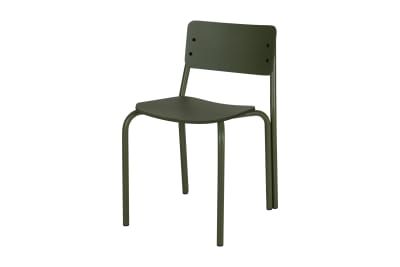 Chaise noo.ma en contreplaqué et métal, vert forêt
