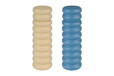 Noo.ma set 2 moulins à sel et poivre en hêtre laqué - bleu et jaune