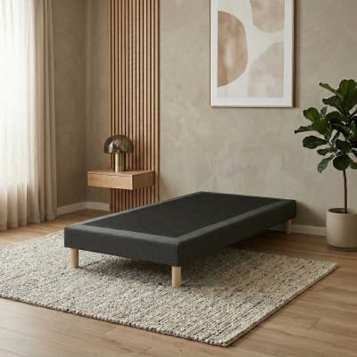 Sommier tapissier à lattes fixes 90x200 sommier gris