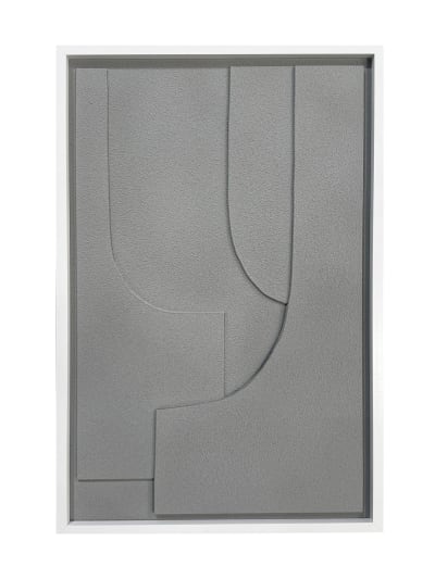 Toile encadrée résine 3d texture géométrique gris 90x60 cm