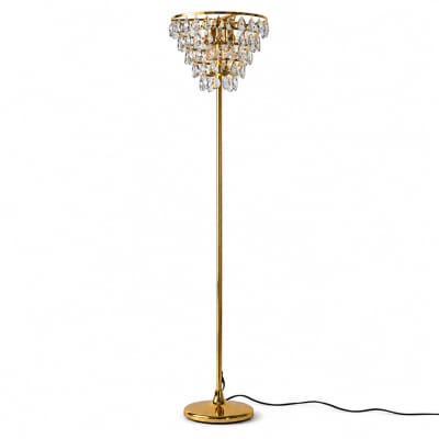 Lampadaire 3 lumières cristal métal doré h150 cm