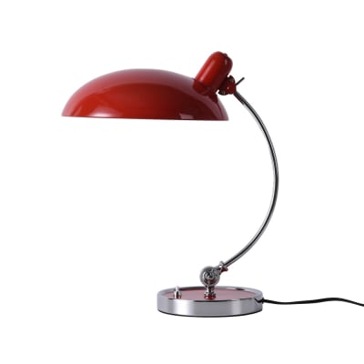 Lampe de table style bauhaus rouge/chrome h43 cm