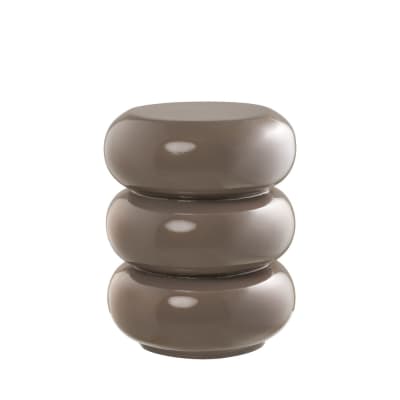 Table d'appoint ronde en fibre de verre 35.5x35.5cm - Marron