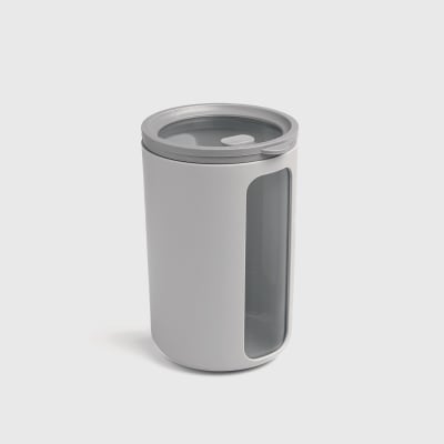 Contenant alimentaire rond en polypropylène gris - haut