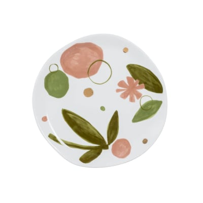 Assiette plate en porcelaine multicolore ø17 * 1 cm