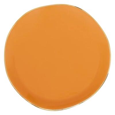 Assiette plate en porcelaine orange ø 17 * 1 cm