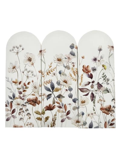 Triptyque florales encadrées impressions peintes 72x52 cm