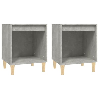 Lot de 2 tables de chevet en bois gris  40 x 35 x 50 cm
