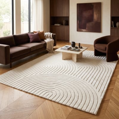 Tapis doux à relief moderne graphique blanc 120x170