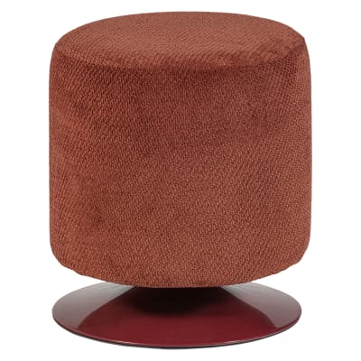Pouf pivotante en bouclé rouge bordeaux